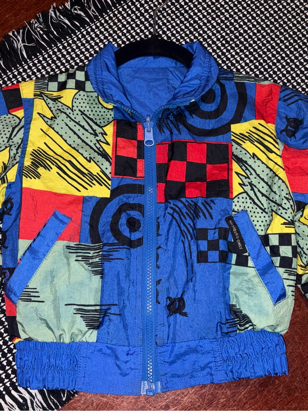 VTG Colorblock Graphic Windbreaker Jacket in Blue, Red & Yellow
